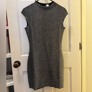 Black & Silver Bodycon Mini Dress